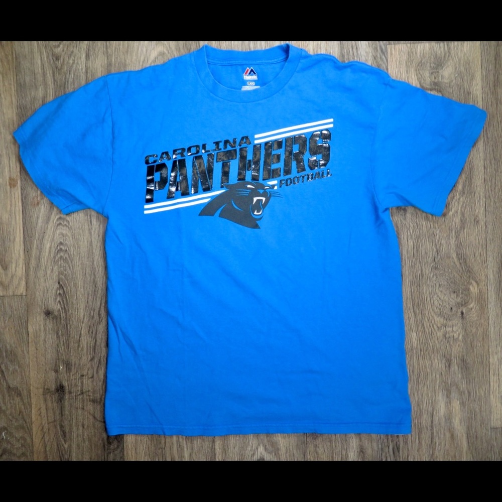 Mens Majestic Carolina Panthers Shirt Large